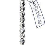 Czech Fire Polished Beads 4mm Crystal Labrador half coat, Czech Fire Polish