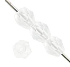Sundaylace Creations & Bling Fire Polished Beads 4mm Crystal Matte Transparent, Czech Fire Polished