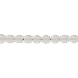 Sundaylace Creations & Bling Fire Polished Beads 4mm Crystal Matte Transparent, Czech Fire Polished