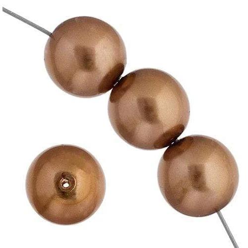 Sundaylace Creations & Bling Pearl Beads 4mm GLASS PEARL Round - Bronze (45pcs)