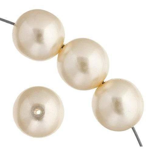 Sundaylace Creations & Bling Pearl Beads 4mm GLASS PEARL Round - Cream White, 45pcs, 8" strung