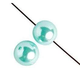 Sundaylace Creations & Bling Pearl Beads 4mm GLASS PEARL Round - Light Aqua *2X8" STRUNG