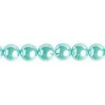 Sundaylace Creations & Bling Pearl Beads 4mm GLASS PEARL Round - Light Aqua *2X8" STRUNG