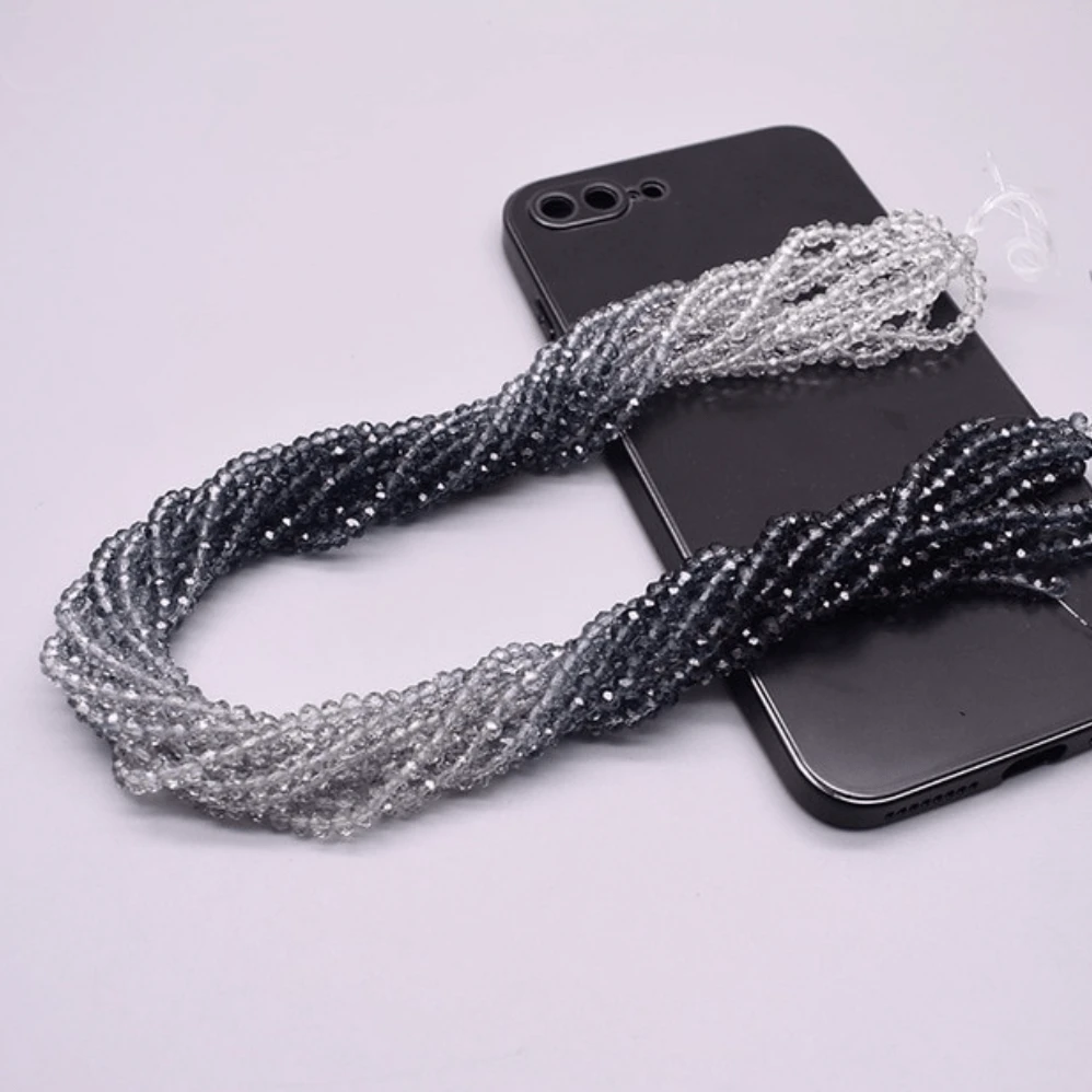 Sundaylace Creations & Bling Rondelle Beads 4mm Gothic Ombre Clear to Grey Crystal Ombre Faceted Rondelle Beads 125 pcs