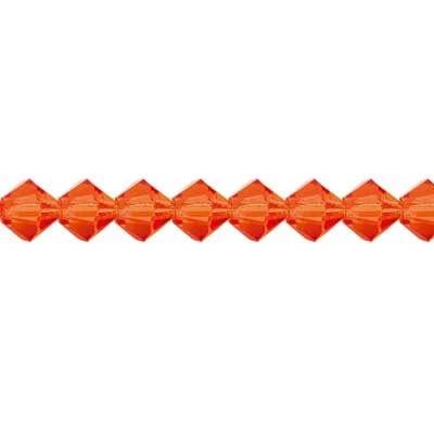 Preciosa Rondelle Beads 4mm Hyacinth *Orange-Red, Rondelle Preciosa *High Quality 5in Strand- 31pcs