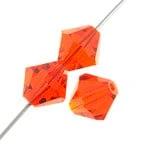 Preciosa Rondelle Beads 4mm Hyacinth *Orange-Red, Rondelle Preciosa *High Quality 5in Strand- 31pcs