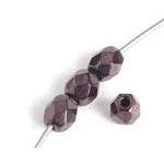 Sundaylace Creations & Bling Fire Polished Beads 4mm Jet Purple Luster Opaque, Fire Polish Beads, Loose