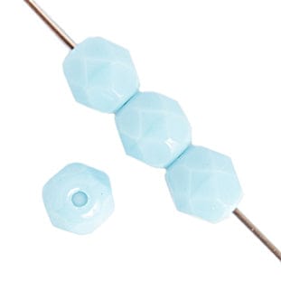 John Beads Fire Polished Beads 4mm Light Blue Opaque Czech Fire Polished Beads 100pcs