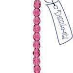 Sundaylace Creations & Bling Fire Polished Beads 4mm Light Fuchsia Transparent, Fire Polished Beads 100pcs or Strand