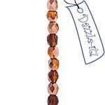 Sundaylace Creations & Bling Fire Polished Beads 4mm Madeira Topaz Capri Transparent Czech Fire Polished Beads