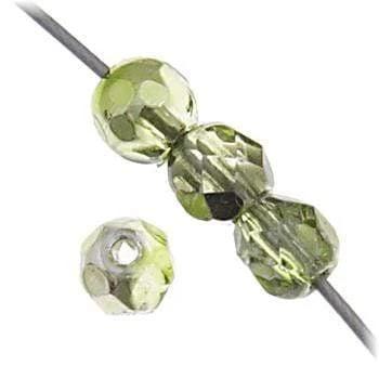 Czech Fire Polished Beads 4mm Olive Green Metallic Halfcoat Fire Polished Beads