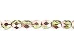 John Beads Fire Polished Beads 4mm Olivine Capri Half Coat Transparent Czech Fire Polished Beads
