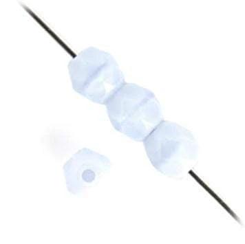 Sundaylace Creations & Bling Fire Polished Beads 4mm Opaque Blue Silk, Fire Polished Beads, 100pcs Loose