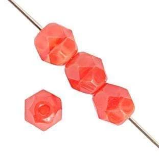 Sundaylace Creations & Bling Fire Polished Beads 4mm Opaque Red Silk, Fire Polished Beads, 100pcs Loose