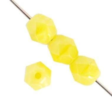 Sundaylace Creations & Bling Fire Polished Beads 4mm Opaque Yellow Silk, Fire Polished Beads, 100pcs Loose