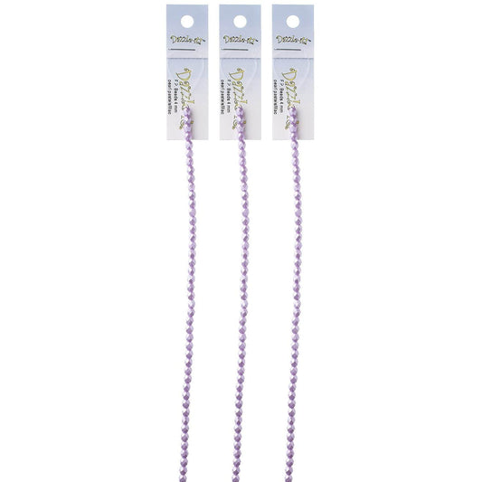 Sundaylace Creations & Bling Fire Polished Beads 4mm Pastel Pearl Lilac, Czech Fire Polished Beads Strung