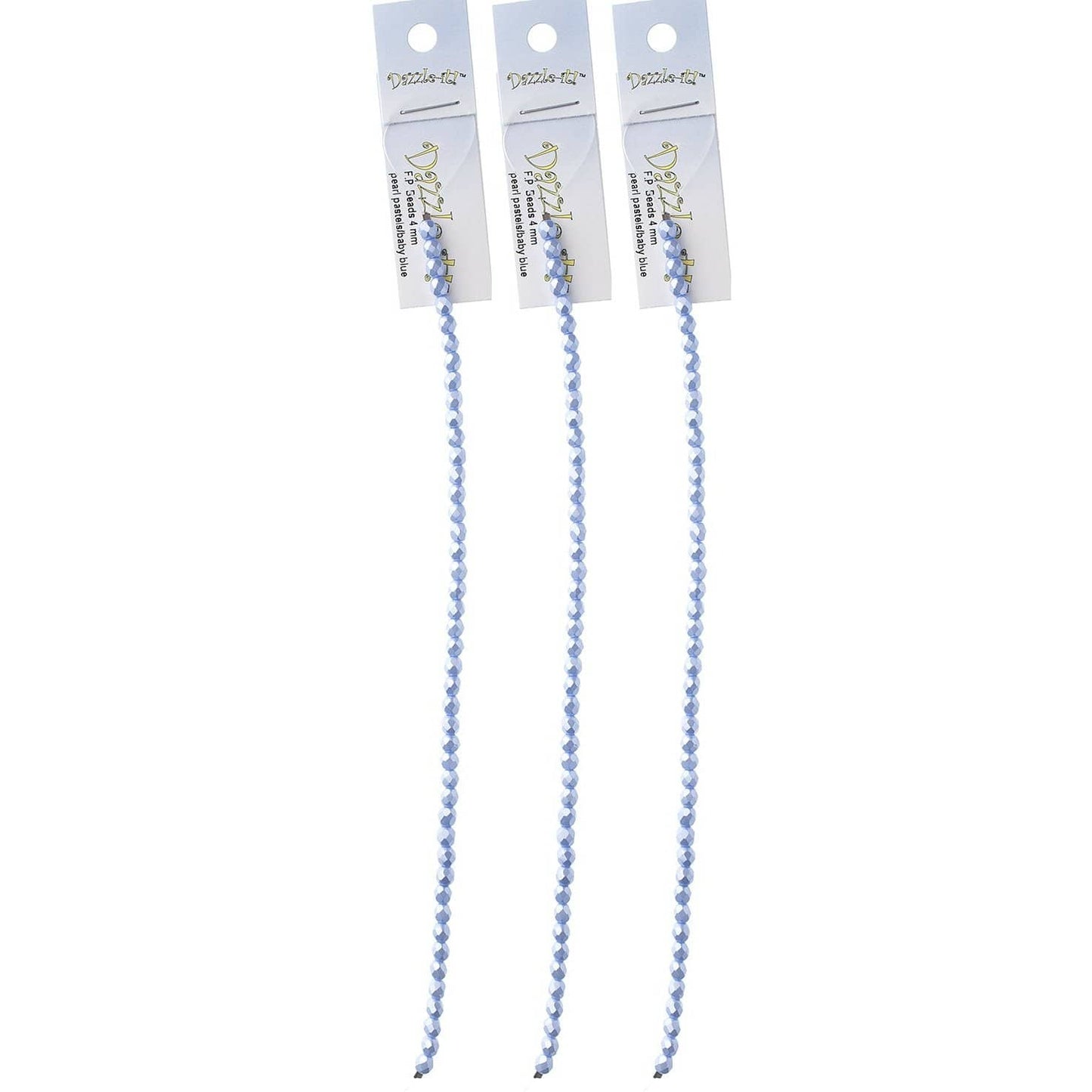 Sundaylace Creations & Bling Fire Polished Beads 4mm Pearl Pastels Baby Blue, Fire Polished Beads Strung