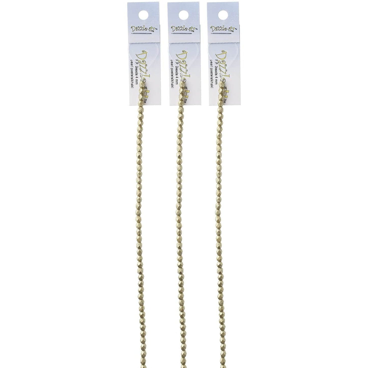 Sundaylace Creations & Bling Fire Polished Beads 4mm Pearl Pastels Khaki, Fire Polished Beads 45pcs/strung