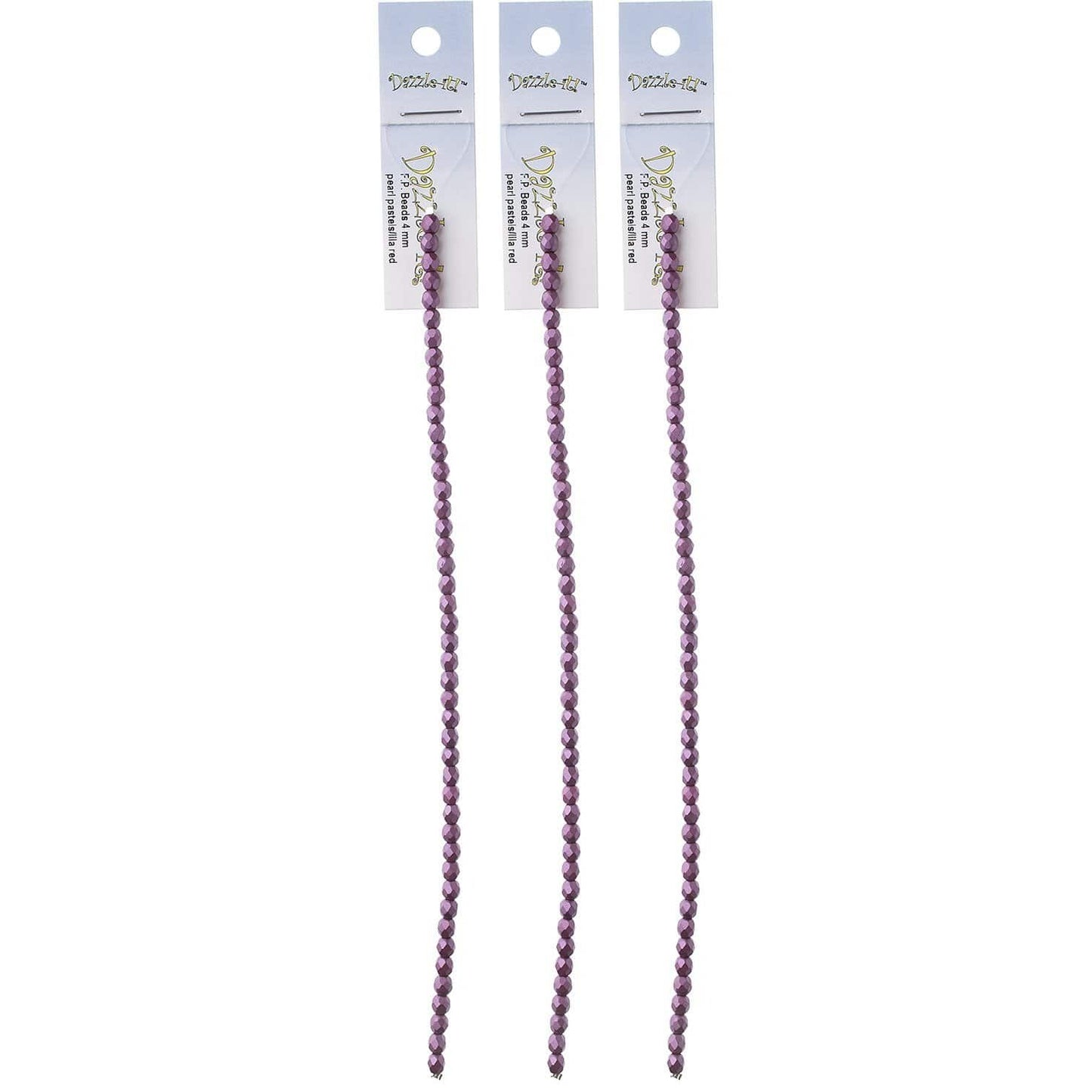 Sundaylace Creations & Bling Fire Polished Beads 4mm Pearl Pastels Lila Red, Fire Polished Beads