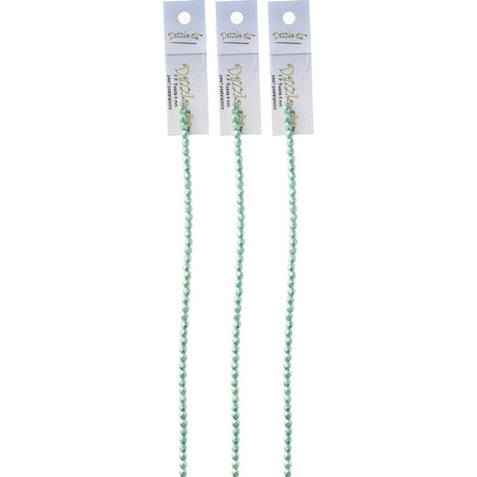 Sundaylace Creations & Bling Fire Polished Beads 4mm Pearl Pastels Mint, Fire Polished Beads Strung