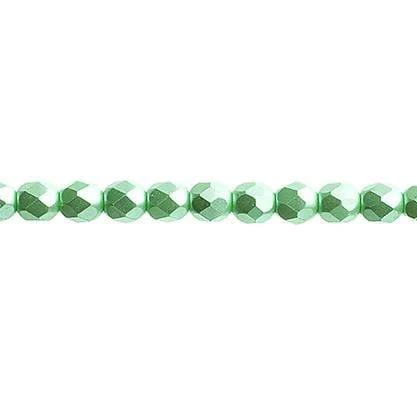 Sundaylace Creations & Bling Fire Polished Beads 4mm Pearl Pastels Mint, Fire Polished Beads Strung