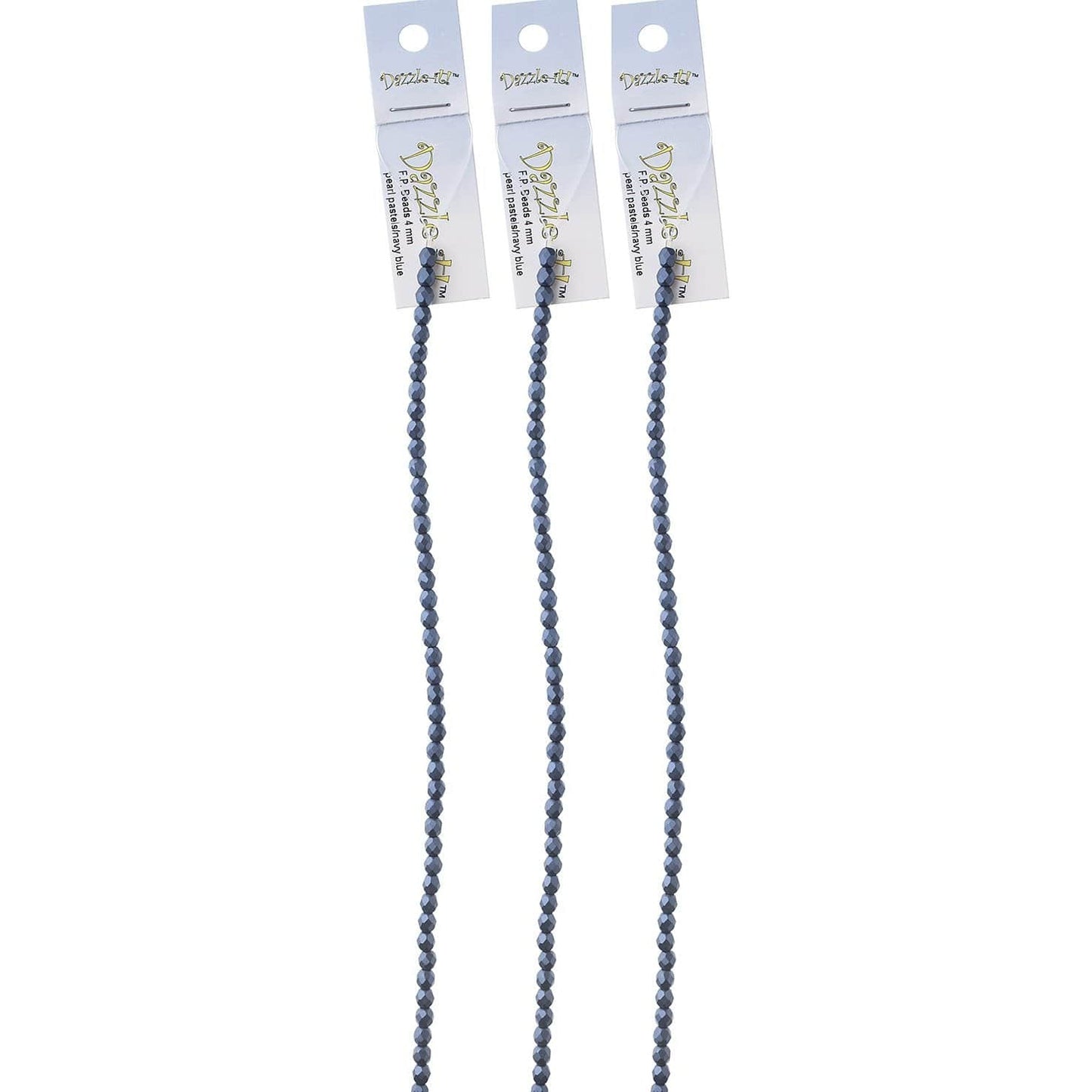 Sundaylace Creations & Bling Fire Polished Beads 4mm Pearl Pastels Navy Blue, Fire Polished Beads Strung