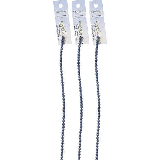 Sundaylace Creations & Bling Fire Polished Beads 4mm Pearl Pastels Navy Blue, Fire Polished Beads Strung