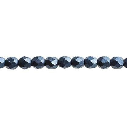 Sundaylace Creations & Bling Fire Polished Beads 4mm Pearl Pastels Navy Blue, Fire Polished Beads Strung