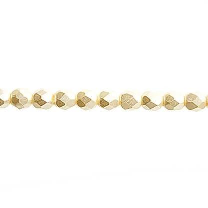 Sundaylace Creations & Bling Fire Polished Beads 4mm Pearl Pastels Pearl Cream, Czech Fire Polished Beads Strung