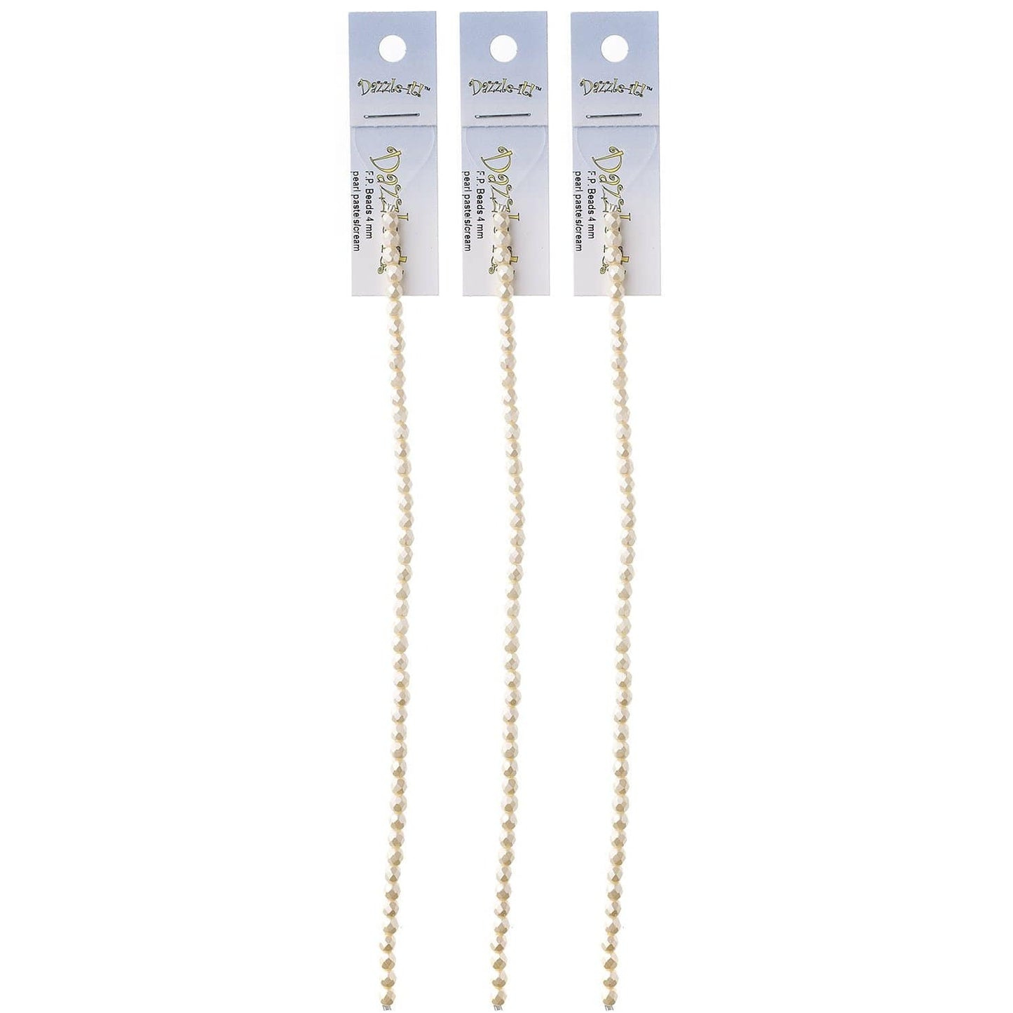 Sundaylace Creations & Bling Fire Polished Beads 4mm Pearl Pastels Pearl Cream, Czech Fire Polished Beads Strung