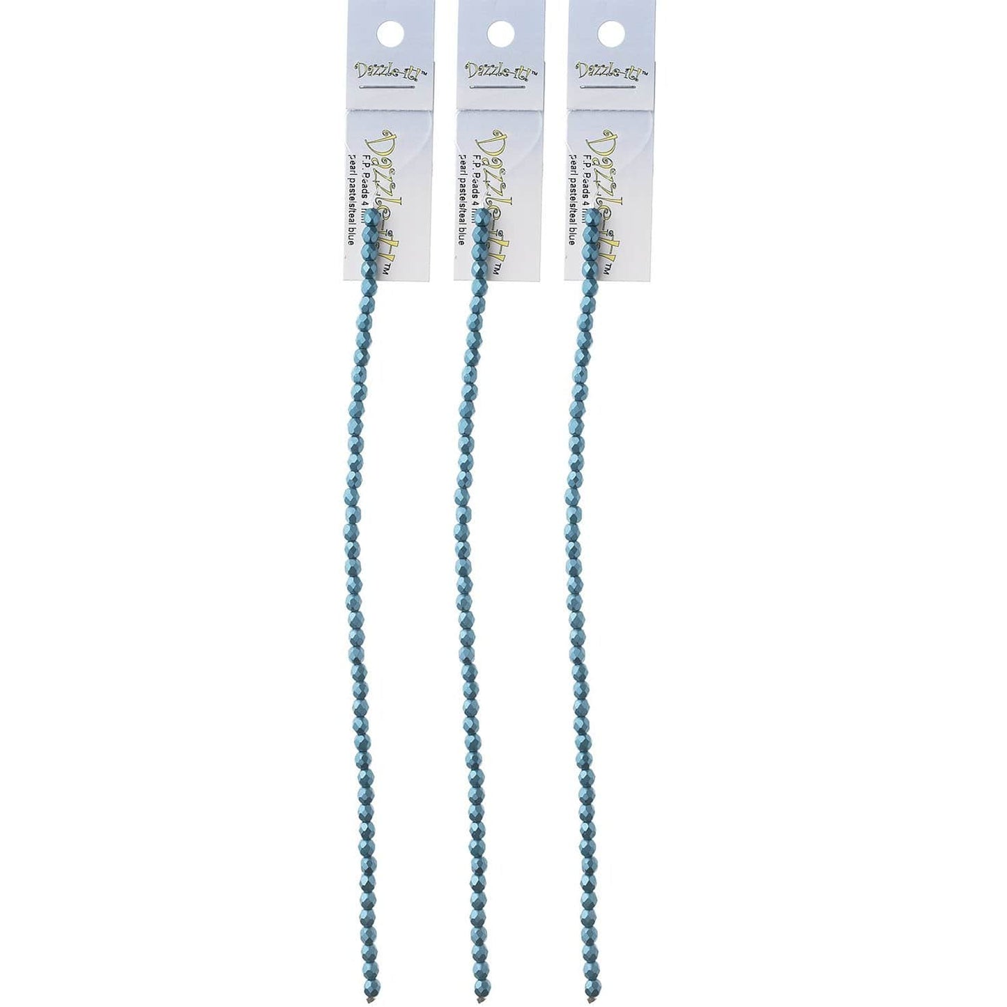 Sundaylace Creations & Bling Fire Polished Beads 4mm Pearl Pastels Teal Blue, Fire Polished Beads