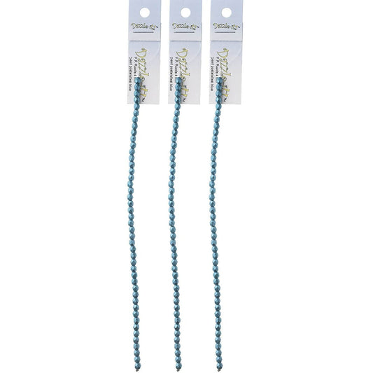 Sundaylace Creations & Bling Fire Polished Beads 4mm Pearl Pastels Teal Blue, Fire Polished Beads