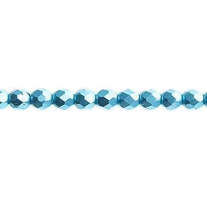 Sundaylace Creations & Bling Fire Polished Beads 4mm Pearl Pastels Turquoise Blue, Fire Polished Beads strung 45pcs/string