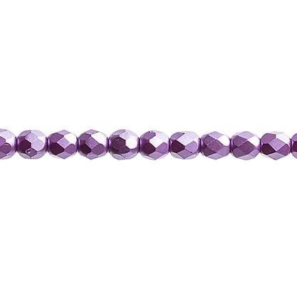 Sundaylace Creations & Bling Fire Polished Beads 4mm Pearl Pastels Violet, Fire Polished Beads strung 45 pcs/string