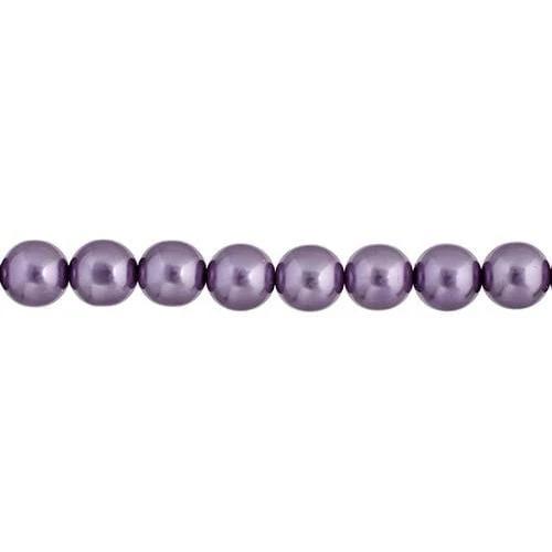 Sundaylace Creations & Bling Pearl Beads 4mm Purple- Czech Glass Pearls 8in Strand (45pcs)
