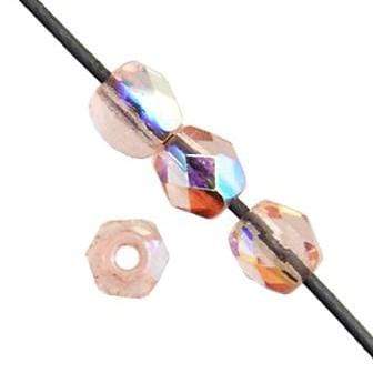 Sundaylace Creations & Bling Fire Polished Beads 4mm Rosaline AB, Czech Fire Polished Beads *100pcs