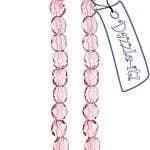 Sundaylace Creations & Bling Fire Polished Beads 4mm Rose AB Half Coat, Czech Fire Polished Beads