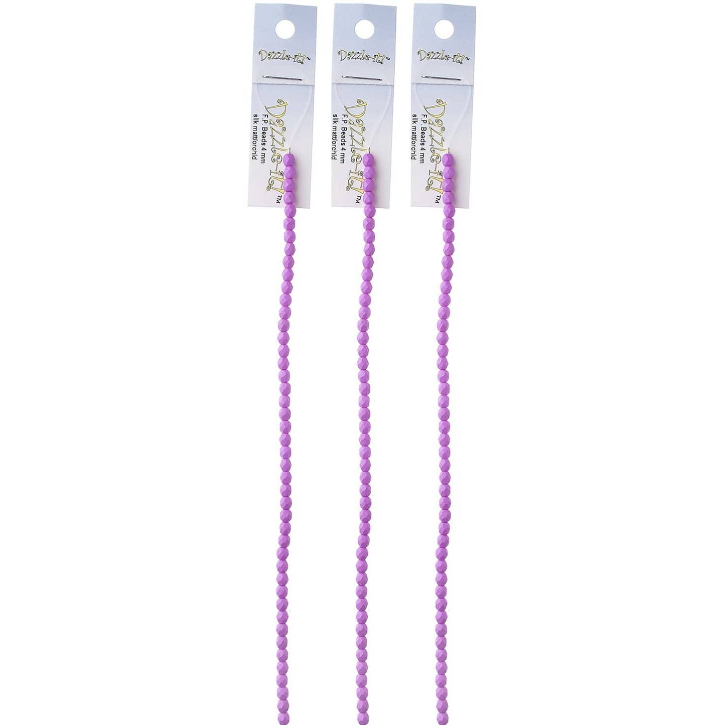 Sundaylace Creations & Bling Fire Polished Beads 4mm Silk Matt Orchid, Fire Polished Beads