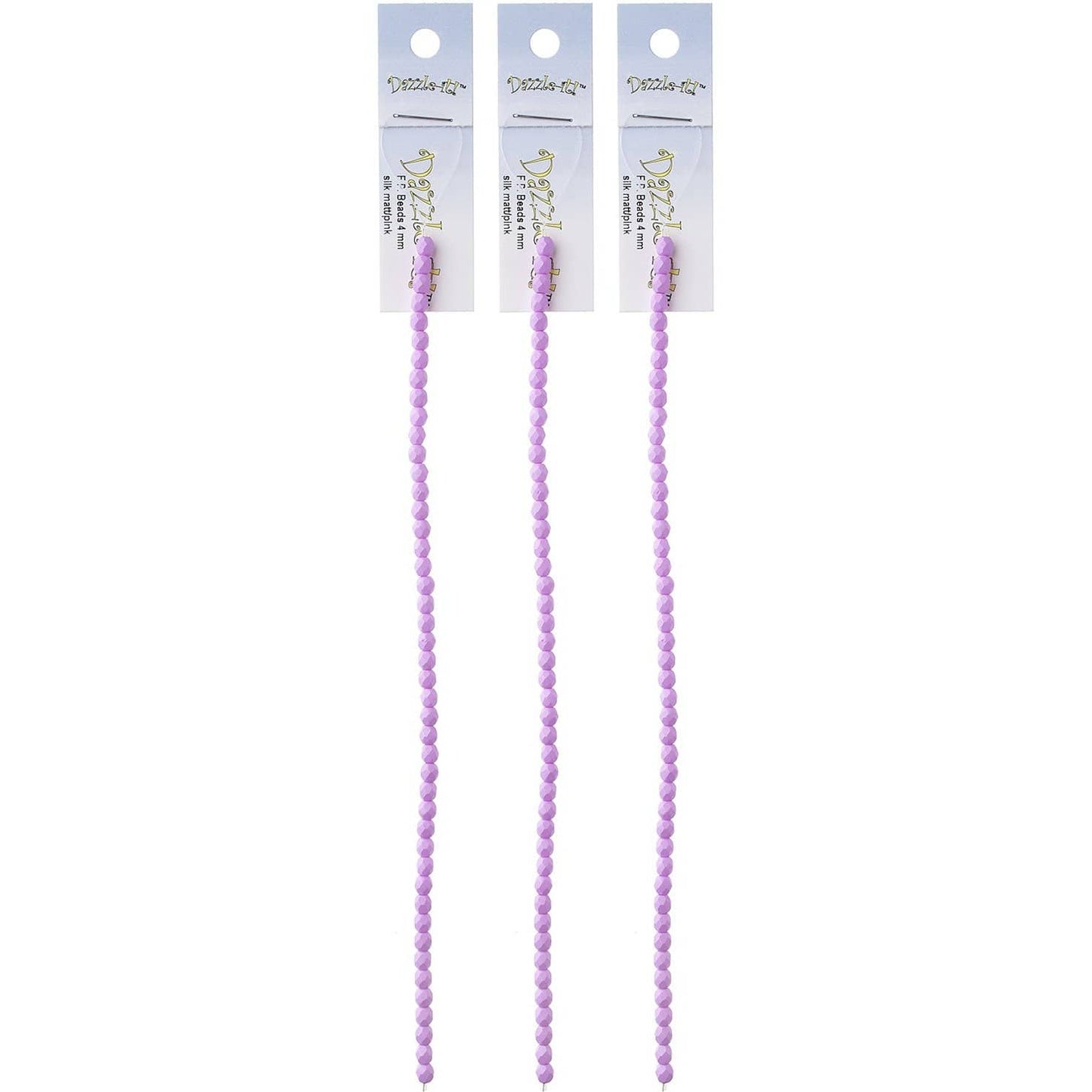 Sundaylace Creations & Bling Fire Polished Beads 4mm Silk Matt Pink, Fire Polished Beads