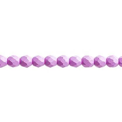 Sundaylace Creations & Bling Fire Polished Beads 4mm Silk Matt Pink, Fire Polished Beads
