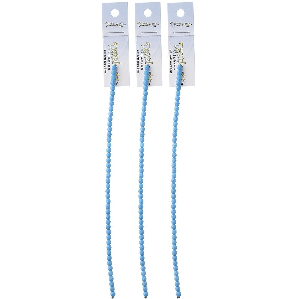 Sundaylace Creations & Bling Fire Polished Beads 4mm Silk Matte Azure Blue Fire Polished Beads, 45pcs/Strung