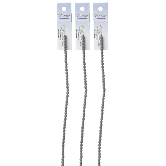 Sundaylace Creations & Bling Fire Polished Beads 4mm Silk Matte Grey, Fire Polished Beads strung 45pcs/string