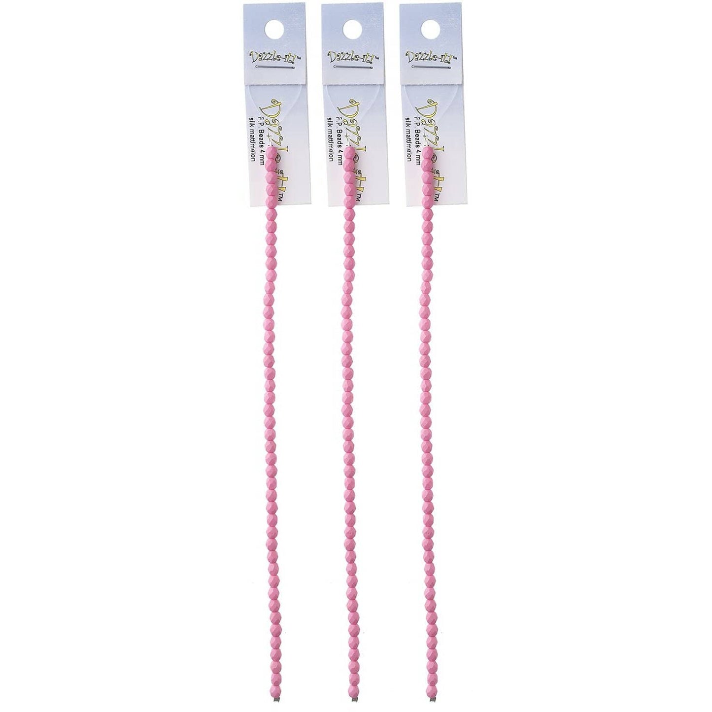 Sundaylace Creations & Bling Fire Polished Beads 4mm Silk Matte Melon, Fire Polished Beads strung 45 pcs/string