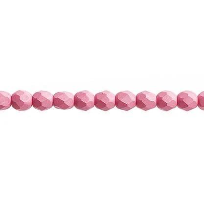 Sundaylace Creations & Bling Fire Polished Beads 4mm Silk Matte Melon, Fire Polished Beads strung 45 pcs/string