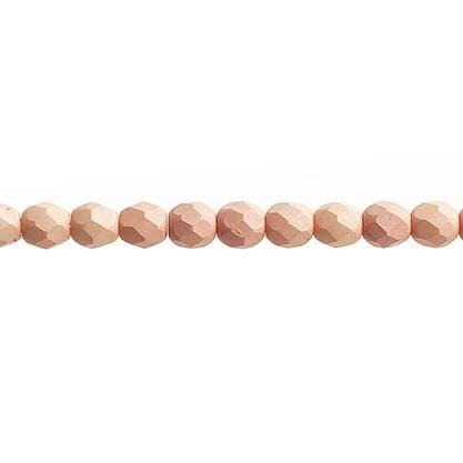 Sundaylace Creations & Bling Fire Polished Beads 4mm Silk Matte Peach, Fire Polished Beads strung 45 pcs/string