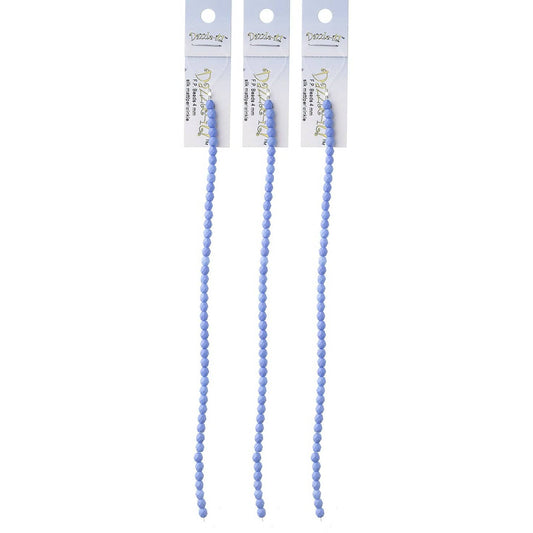 Sundaylace Creations & Bling Fire Polished Beads 4mm Silk Matte Periwinkle, Fire Polished Beads strung 45pcs/string