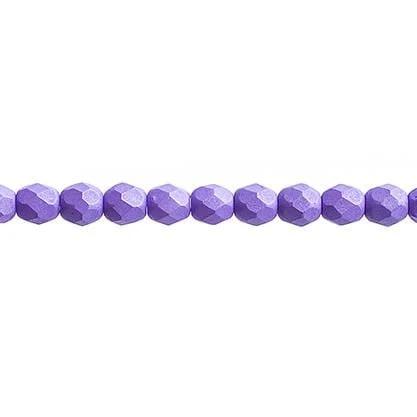 Sundaylace Creations & Bling Fire Polished Beads 4mm Silk Matte Violet, Fire Polished Beads strung 45 pcs/string