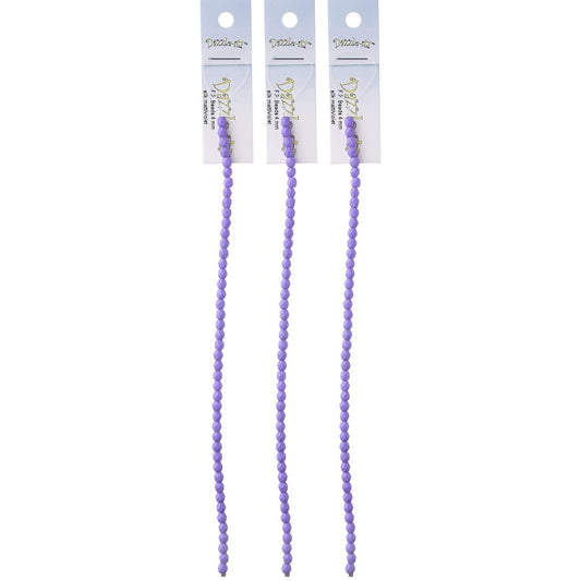 Sundaylace Creations & Bling Fire Polished Beads 4mm Silk Matte Violet, Fire Polished Beads strung 45 pcs/string