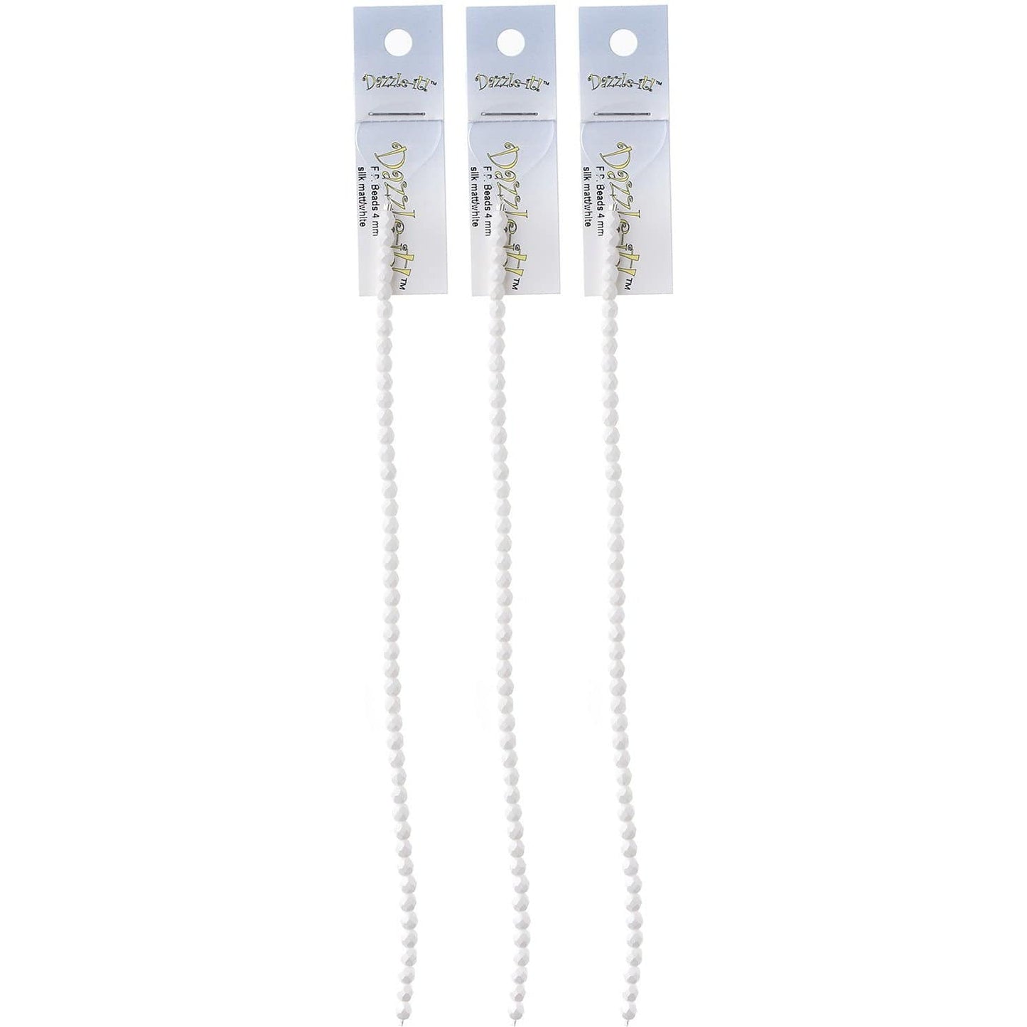 Sundaylace Creations & Bling Fire Polished Beads 4mm Silk Matte White, Fire Polished Beads