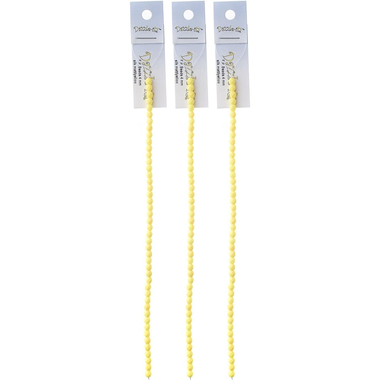 Sundaylace Creations & Bling Fire Polished Beads 4mm Silk Matte Yellow Fire Polished Beads strung